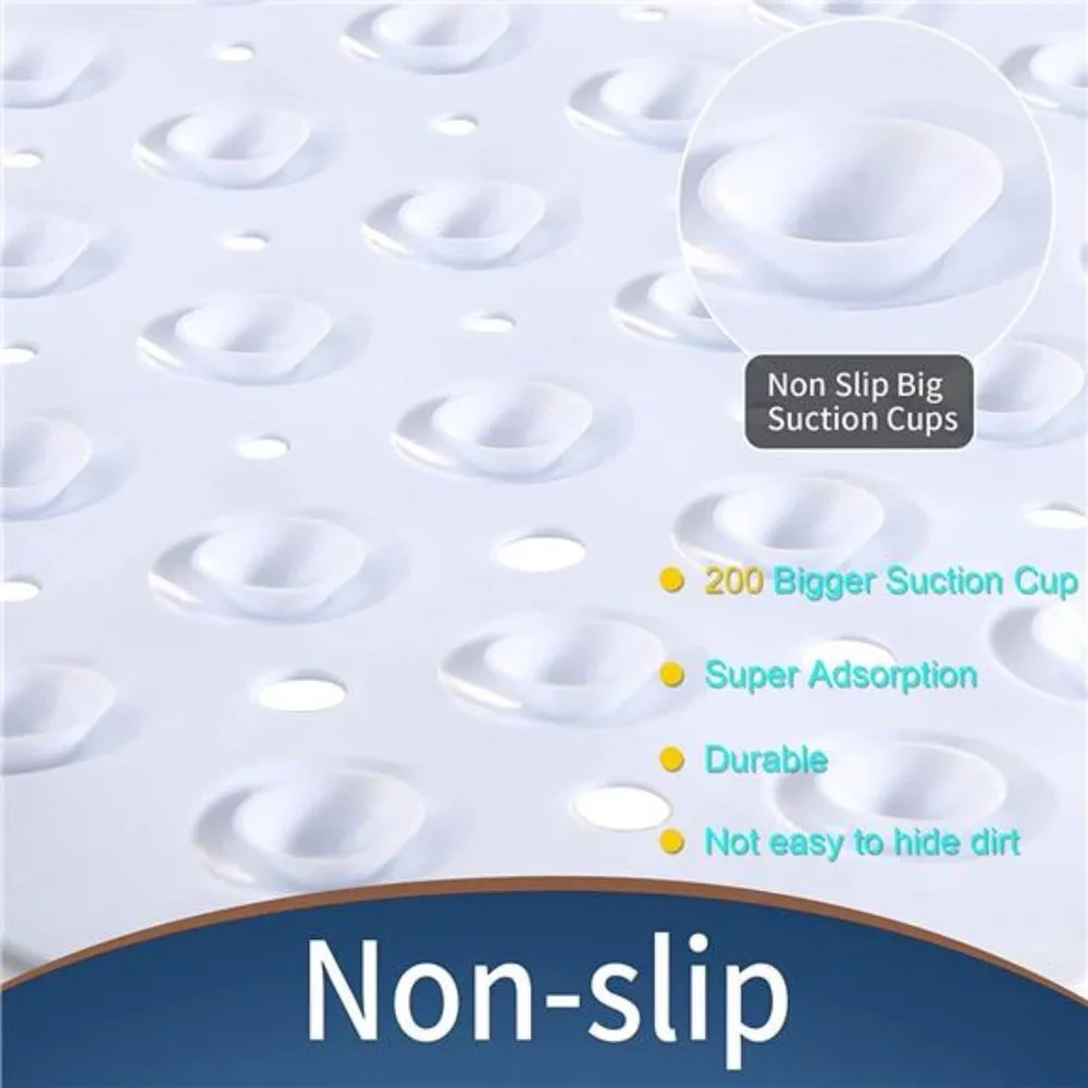 Extra Long Bath Tub Shower Floor Mat Non Slip Oversized Bathtub Mats with Drain